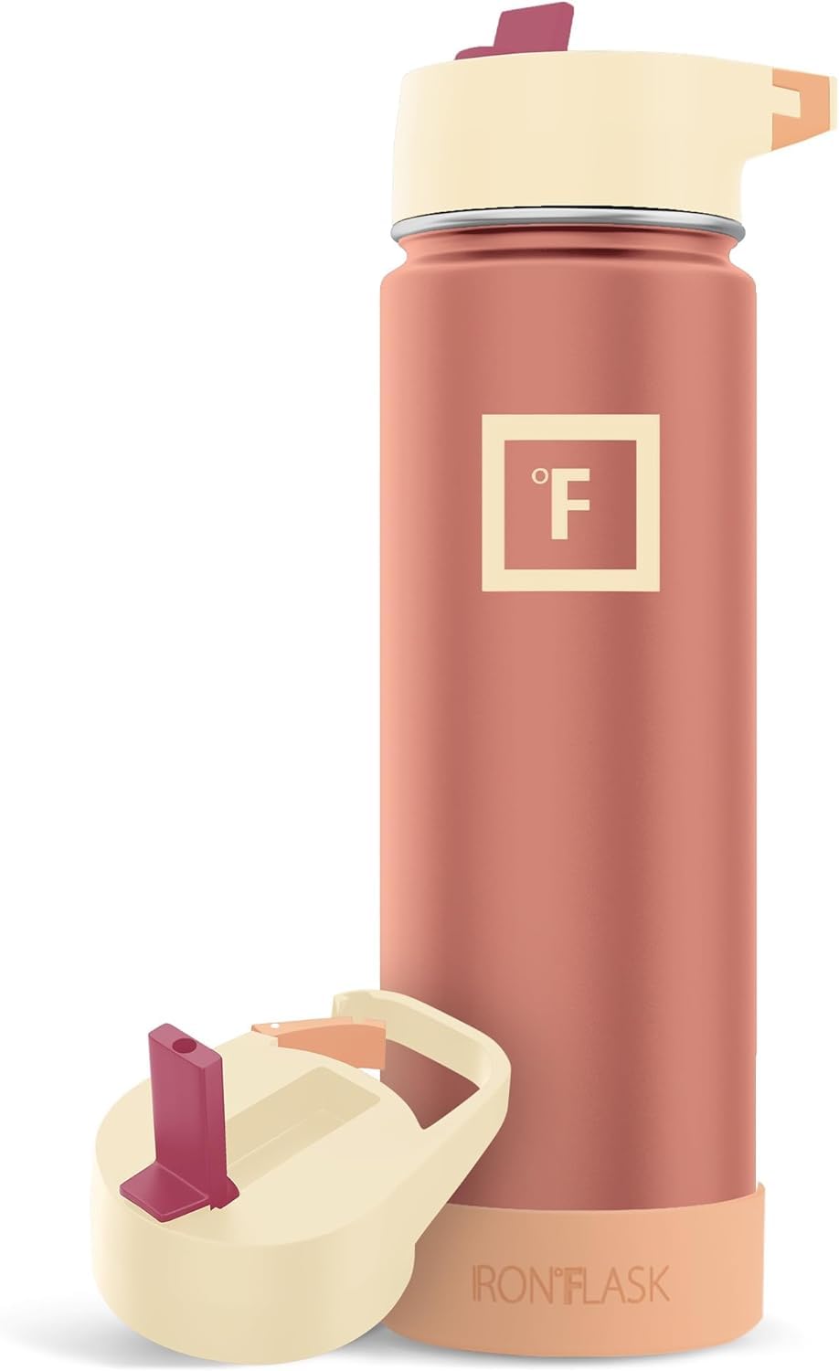 IRON °FLASK Sports Water Bottle - Wide Mouth with Straw Lid & Boot - Stainless Steel Gym & Outdoor Bottles for Men, Women & Kids - Double Walled, Insulated Thermos, Metal Canteen - Dream Sunset, 22 Oz