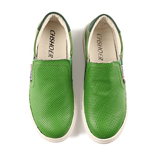 Image of Perforated Slip-On Women Sneaker Green 9.5