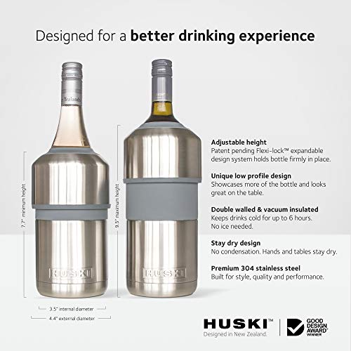 Huski Wine Cooler | Premium Iceless Wine Chiller | Keeps Wine Cold up to 6 Hours | Award Winning Design | New Wine Accessory | Fits Some Champagne Bottles | Perfect Gift for Wine Lovers (Rosé) - Thumbnail 6