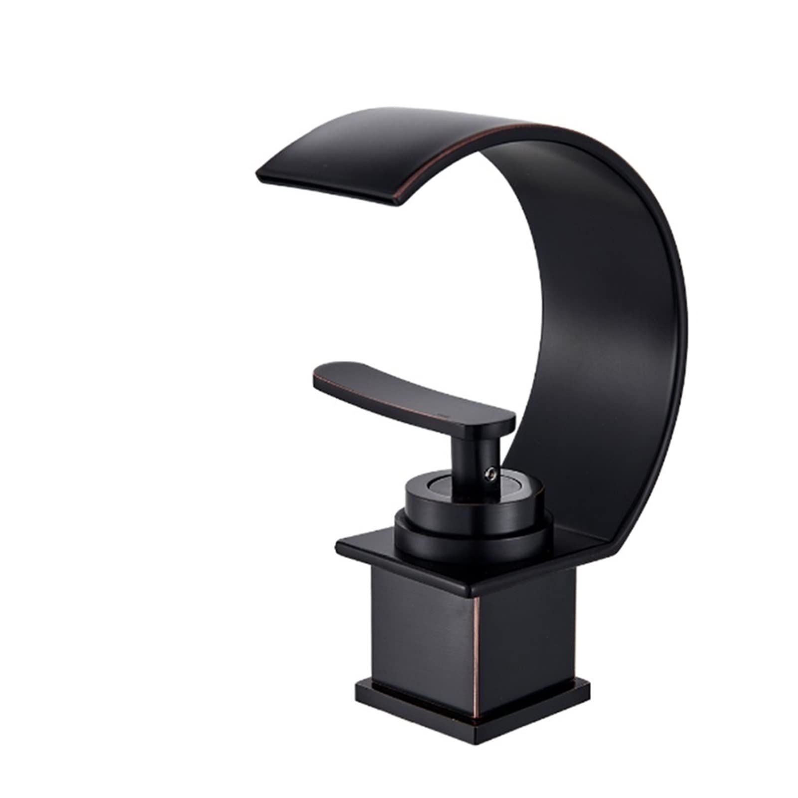 Bathroom Sink Faucet Contemporary Waterfall Outlet Gentle Effluent Hot and Cold Water Mixer Tap Deck Installation Easy to Install(Black Bronze)