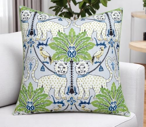MANOJAVAYA Shorey Wild Printed 18x18 Inch Pillow Cover - Square Cushion Cover - Decorative Accent for Sofa, Couch, Chair, Bedroom, Farmhouse - Indoor/Outdoor Throw Pillow - Minimalist Cozy Room Décor
