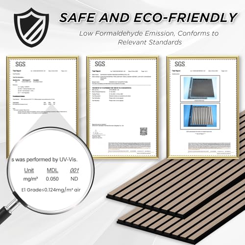 Smartstandard 2 Pack 106" x 12.6" Wood Slat Wall Panels, Soundproof Wooden Wall Panels, Acoustic Wood Panels for Wall, 3D Fluted Wood Panels for Interior Wall Decor, Walnut by SMARTSTANDARD - Image 7