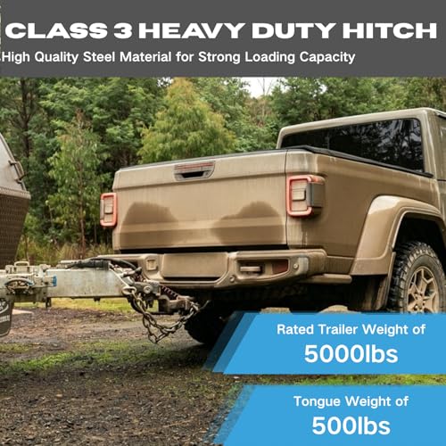 13434 Class 3 Trailer Hitch Receiver for Jeep Gladiator, 2 Inch Tow Hitch Receiver Compatible with JT 2020-2026, Heavy Duty Steel Tow Hitches Receivers for Pickup Truck with Bolts by Salahii - Used condition - Image 4