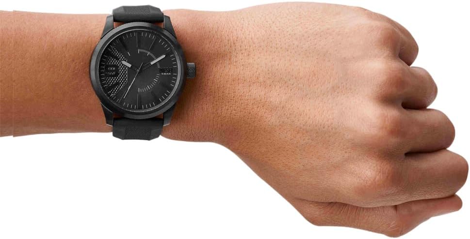 Diesel RASP Watch for Men, Quartz Movement with Silicone, Stainless Steel or Leather Strap
