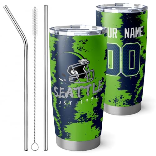Image of ANTKING Seattle Tumbler 20oz Travel Mug Custom Number Name Gifts
