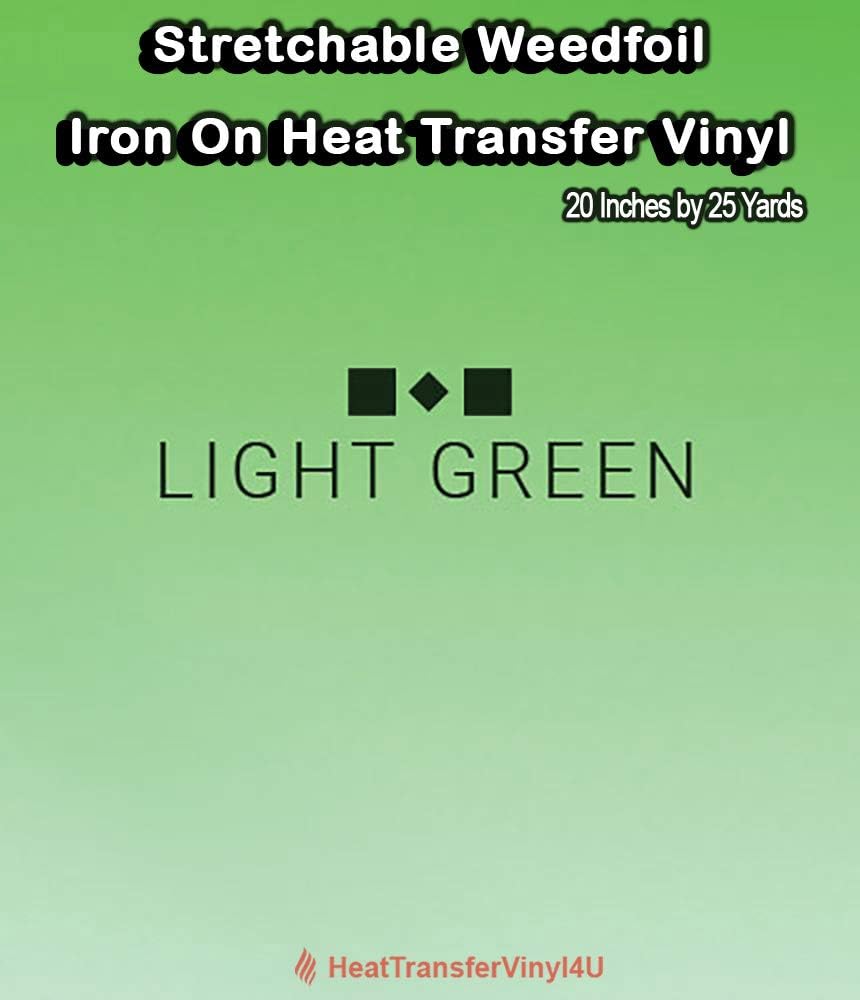 Stretchable WeedFoil Iron On Heat Transfer Vinyl 20" (Light Green, 25 Yards)