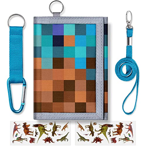 Carteira infantil para meninos, meninas, adolescentes, três dobras, carteira para crianças, lindas carteiras com zíper, bolso para moedas e porta-cartões, presentes de aniversário para crianças