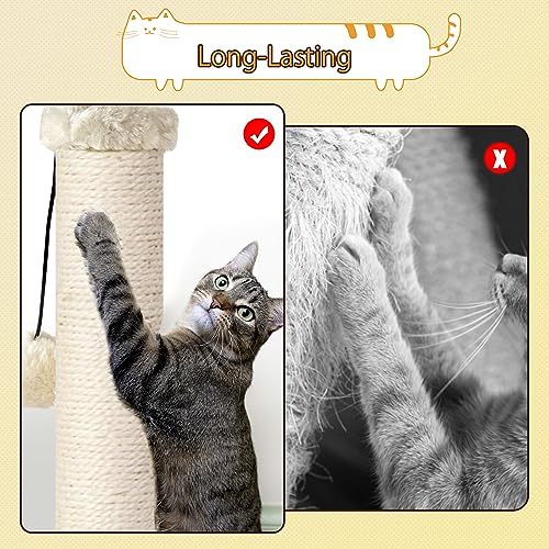 Rascador para gatos vertical con juguetes interactivos beige miniatura 5