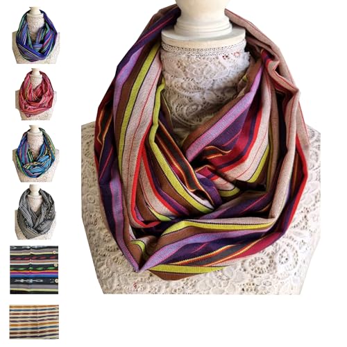 Guatemala Scarf for women - Rebozo with Mayan Colors & Shawl Wrap Pashmina Rave Bufandas