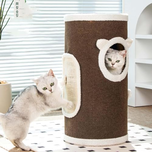 Rascador para gato grande L tipo casa cama con juguete de sisal 6