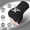 Boxningshandskar med gel – vadderade elastiska innerhandskar, långt handledsstöd med kardborreband, knytskydd för MMA, Muay Thai, kickboxning och boxningssäck (svart, liten) #2