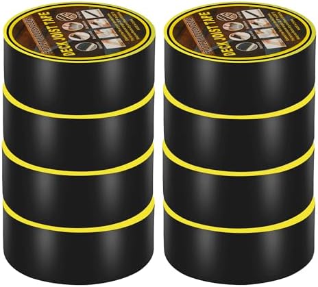 KUJIBGY 8 Pack Deck Joist Tape,2" X 50' Butyl Joist Tape for Decking Self-Adhesive Butyl Deck Tape Waterproof Seal Flashing Tape Deck Joist Butyl Tape for Wood Decks Beams Roof