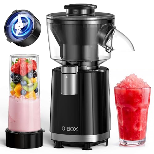 QIBOX Snow Cone Machine & Smoothie Blender 2 in 1, 700W Powerful Shaved Ice Machine Slushine...