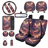 PCSJRKG Phoenix Printed 15 Pack Car Seat Cover Full Set, Protective Auto Interior...