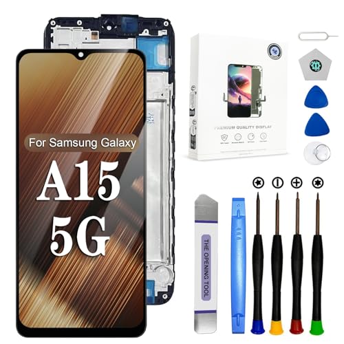 EFAITHFIX for Samsung Galaxy A15 5G Screen Replacement with Frame 6.6 Inch LCD Display Digitizer for Samsung A15 A156U A156M S156VL A156W Screen Replacement Kit Touch Screen Assembly with Repair Tools