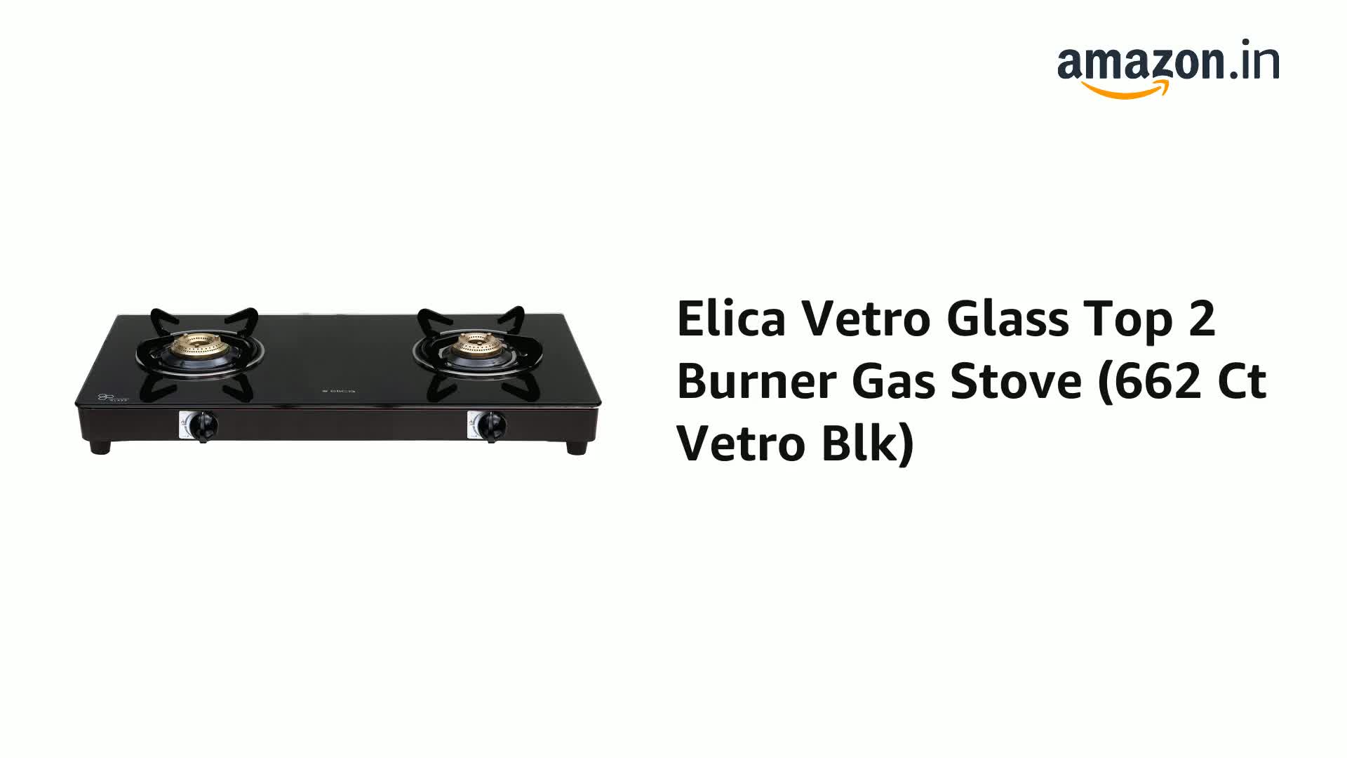 elica vetro glass top 2 burner gas stove