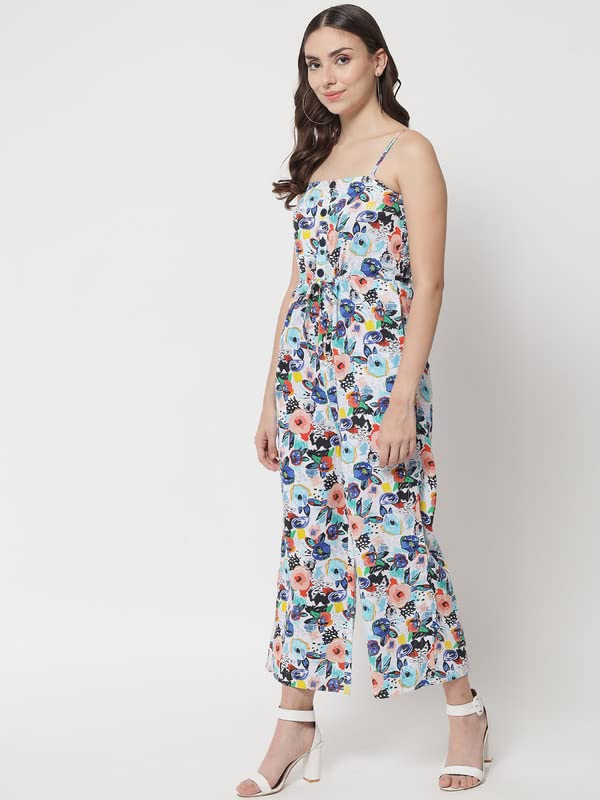 Image of THE DRY STATE Women's Smocked Jumpsuit Shoulder Tie Up