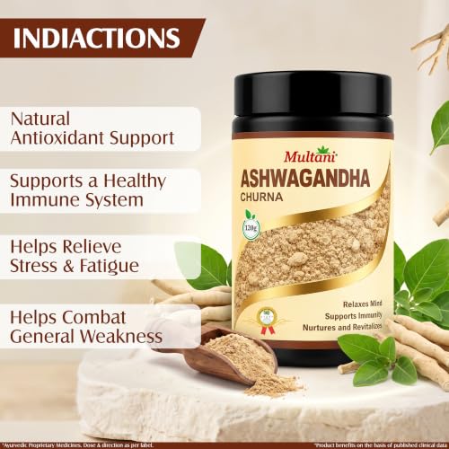 Image of Multani Ashwagandha Churna120gm | Relaxes Mind, Support Immunity, Nurtures and Revitalizes | Stamina & Strength