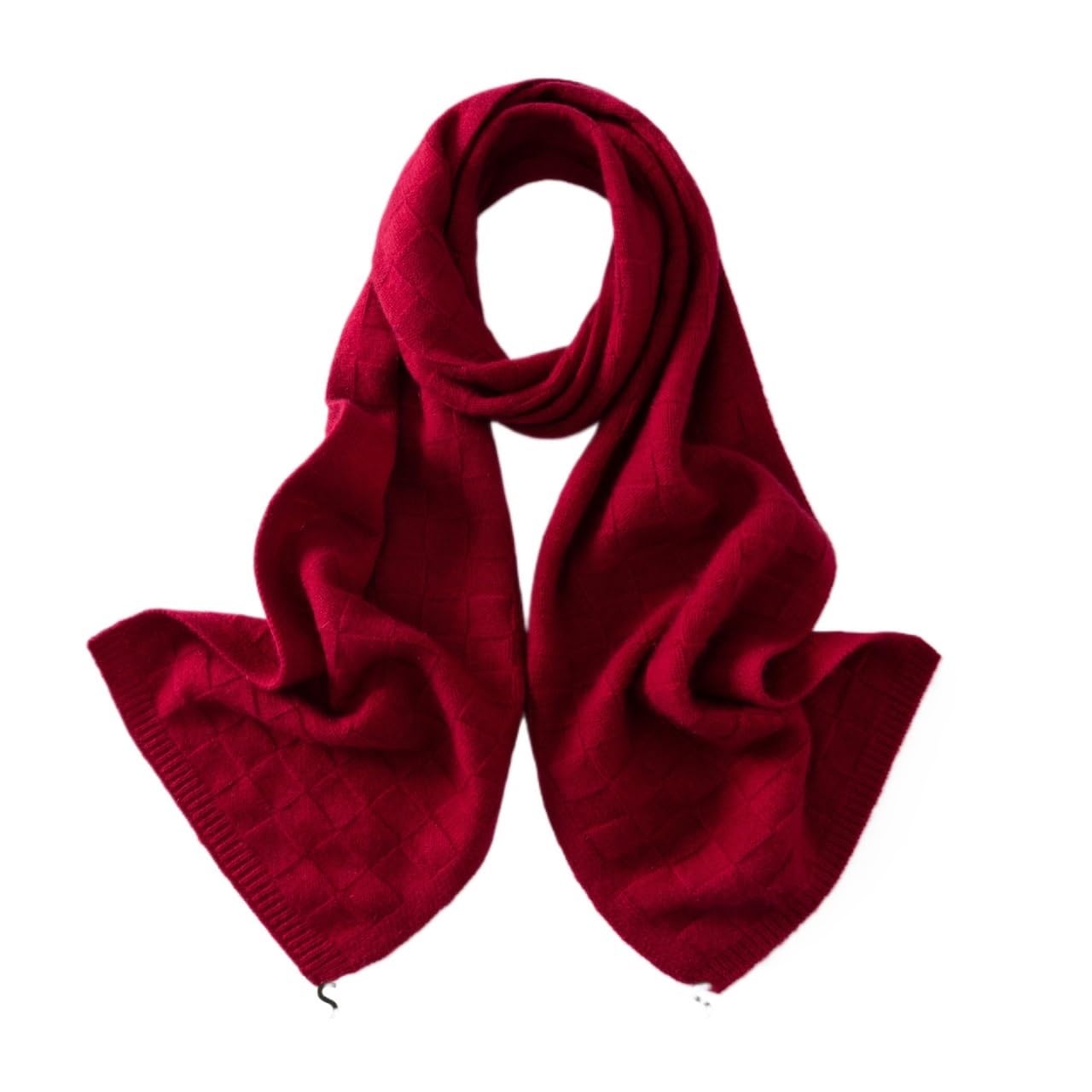 Sciarpa a quadri in vero cashmere, tinta unita, lavorata a maglia, calda, unisex, for uomo e donna Sciarpa(Camel)