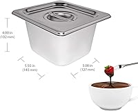 Vista 4 de ALDKitchen Olla eléctrica para fundir chocolate, fondue de chocolate, acero inoxidable, 110 V (6 tanques (27 libras)