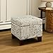 Dorel Living Blake Script Cube Storage Ottoman, Beige Pattern