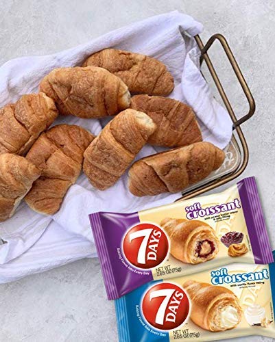 7Days Soft Croissant, Peanut Butter Jelly Filling, On The Go PB&J Lunch, Non-GMO (Pack of 6)