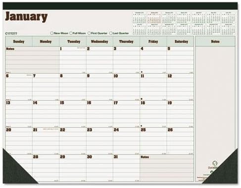 REDIFORM Office Products C177227 Blueline DuraGlobe Monthly Desk Pad Calendar, 22 x 17, 2015