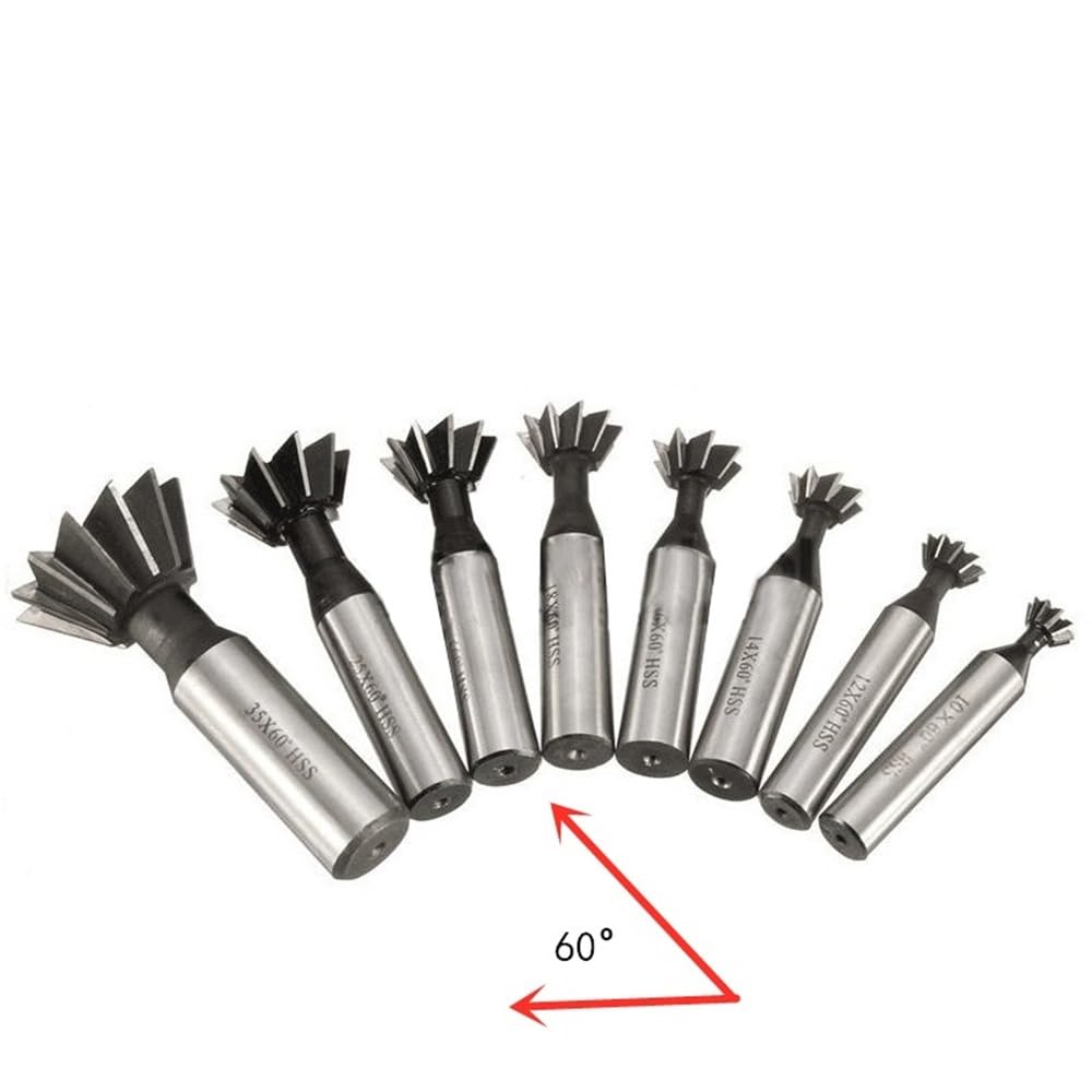 Frez trzpieniowy z prostym chwytem Trzpień frezarski, frez trzpieniowy, frez HSS do połączeń na jaskółczy ogon 60 stopni 10-60 mm x 60 mm, dwustronny, prosty trzonek 1 szt.(60mm x 60)