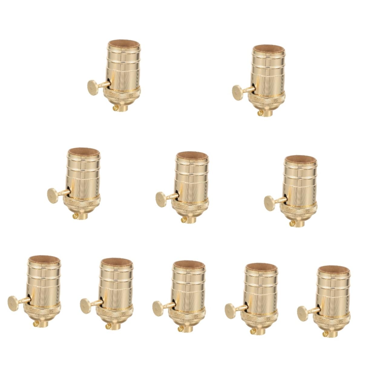 HOMSFOU 10pièces Douille De Lampe Vintage à Visser Bouton Pour Ampoule Support Éclairage Rétro Doré Pour Décoration Intérieure