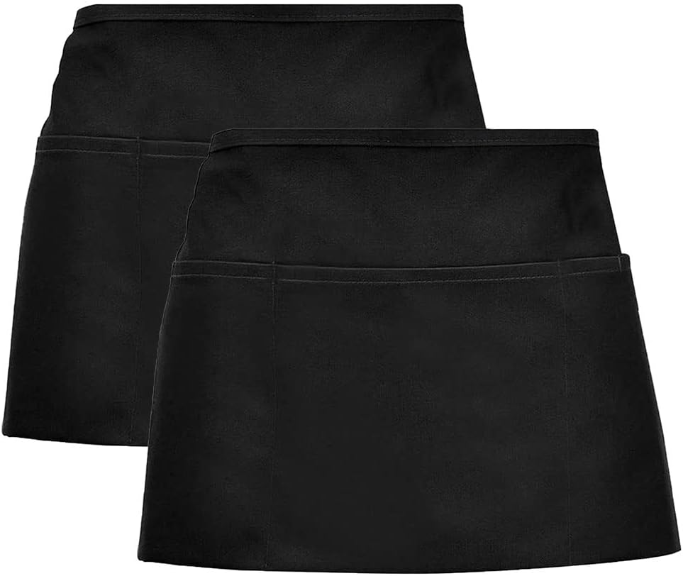 nuoshen Waist Apron, Anti-dirt Waist Aprons Short Black Apron