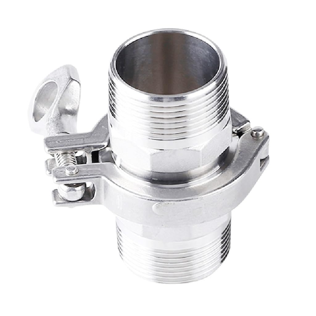 Adapter tulejkowy ze stali nierdzewnej 304 z potrójnym zaciskiem i złączką sanitarną z uszczelką silikonową, 1 zestaw(FIP DN50 clamp77.5)