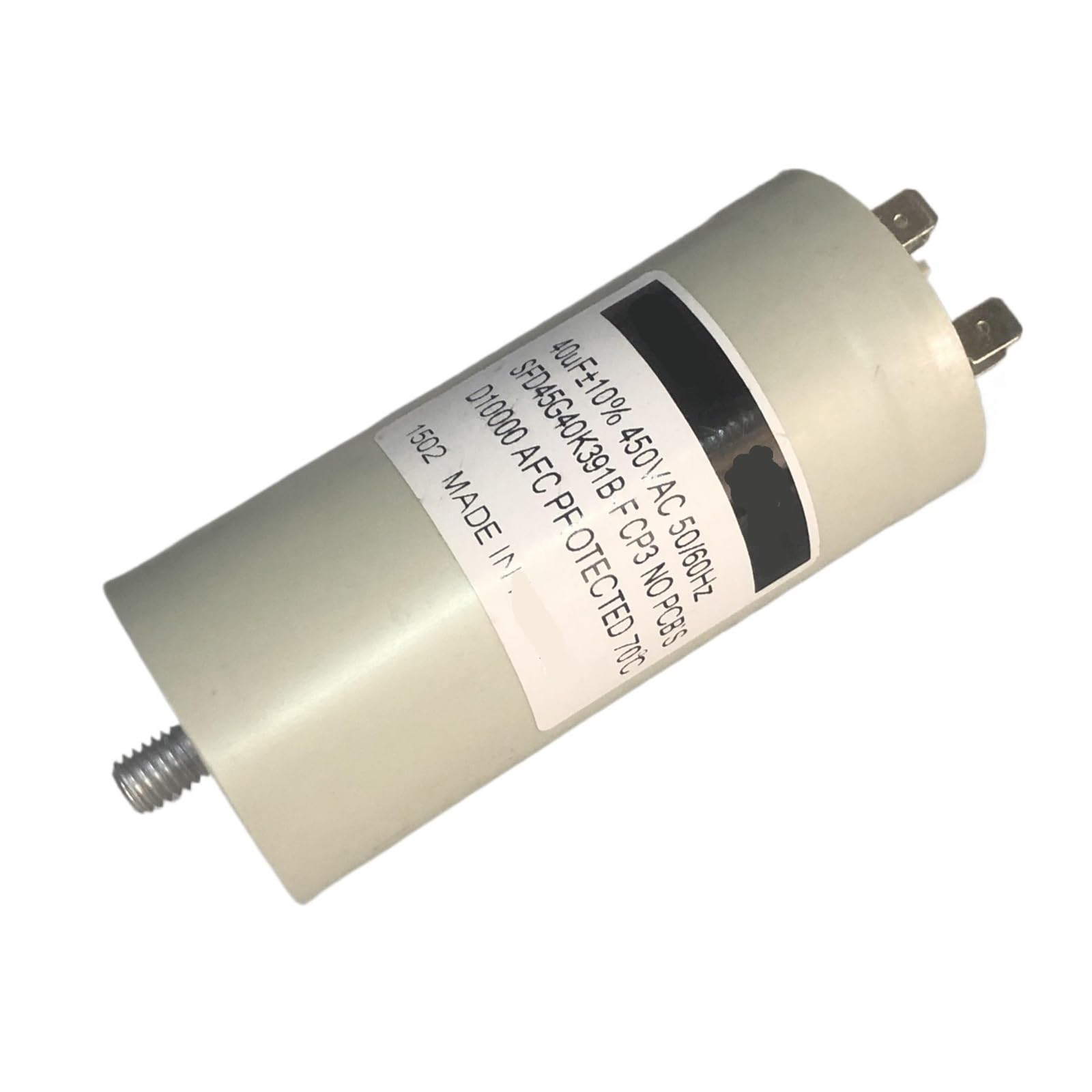 Condensateur CDE 40uF 450VAC haute tolérance pour démarrage moteur