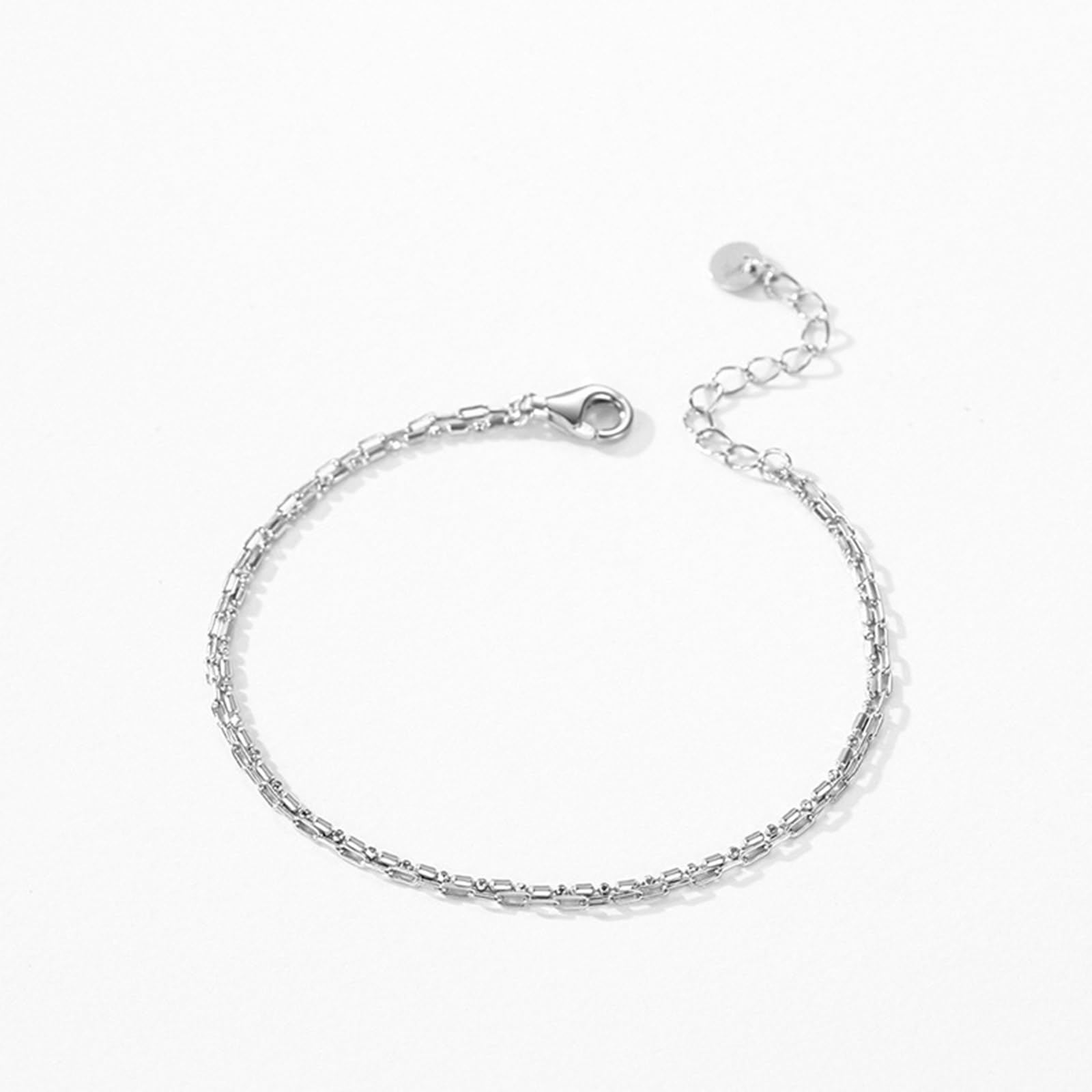Pulseras vintage para mujer de platino, pulsera de eslabones para mujer joven, PT950 y oro blanco de 9K/14K/18K