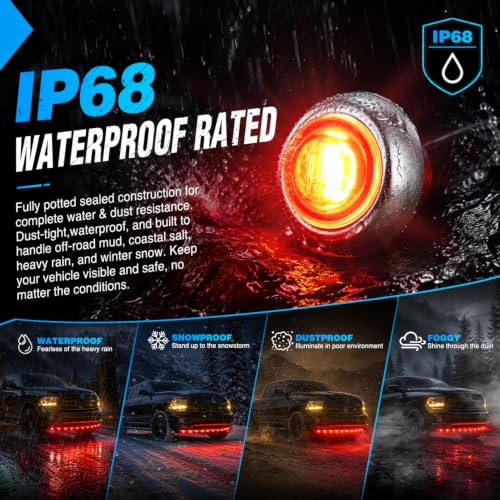 Image of Nilight 3 /4 inch Round Marker Lights 10PCS Red Side Bullet Clearance Light
