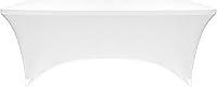 Vista 2 de Grandipity Mantel protector de mesa de elastano elástico de 6.0 ft para mesas plegables estándar, rectangular, universal, ajustable, para banquete
