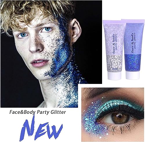 image for DAGEDA Body Glitter Gel, Body Sequins Shimmer Liquid Eyeshadow, Chunky