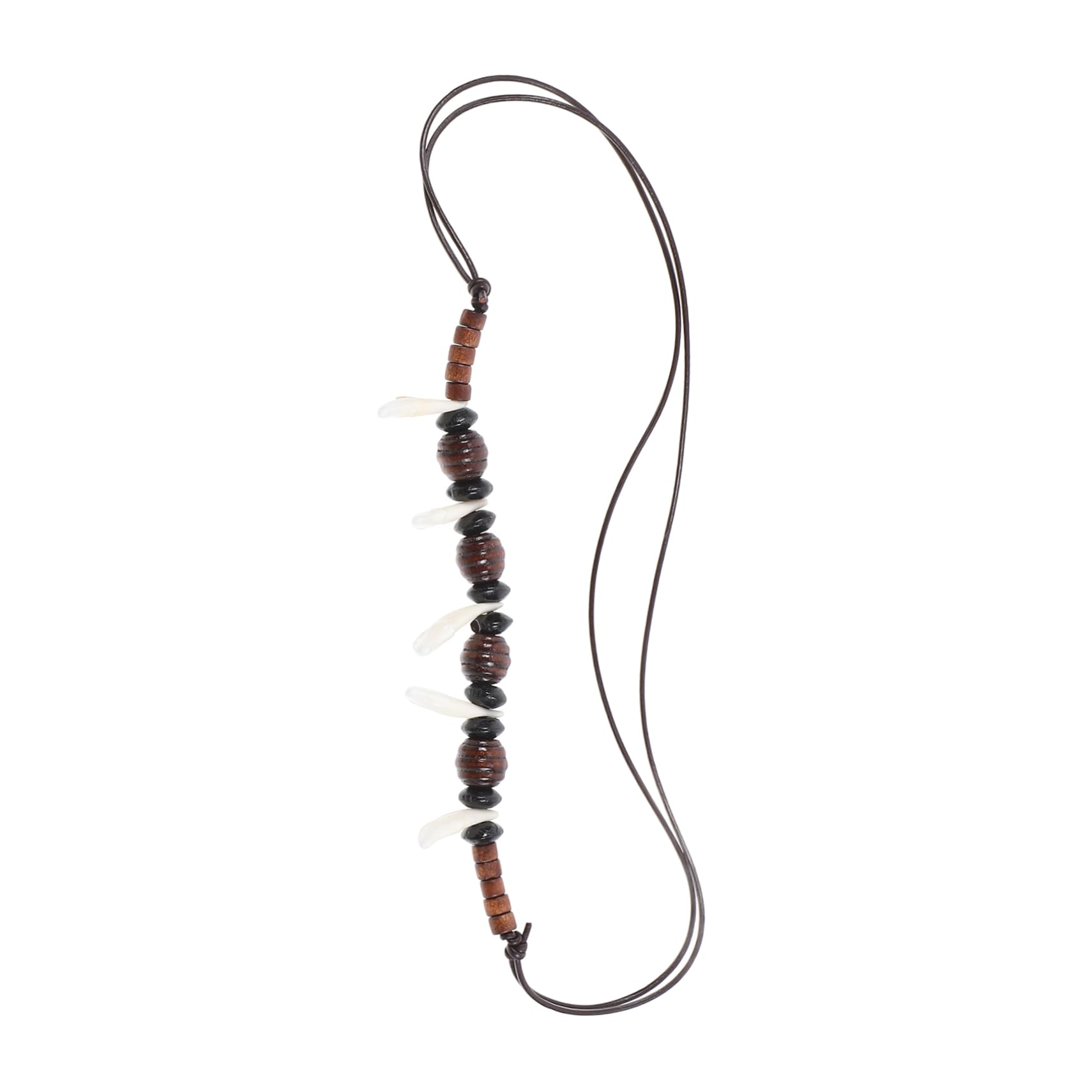 GALPADA 5pezzi Collana Per Uomini Stile Tribale Con Ciondolo Denti Di Collana Perline Bianche Accessorio Hip-hop Per Feste e Uso Quotidiano