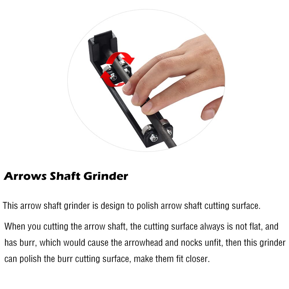 ZSHJGJR Arrows Shaft Grinder Carver Arrow Burr Polisher Arrow Shaft Sander Arrows Repair Tool Arrows Shafts Angle Grinder for Archery DIY Arrows Accessory (Black)