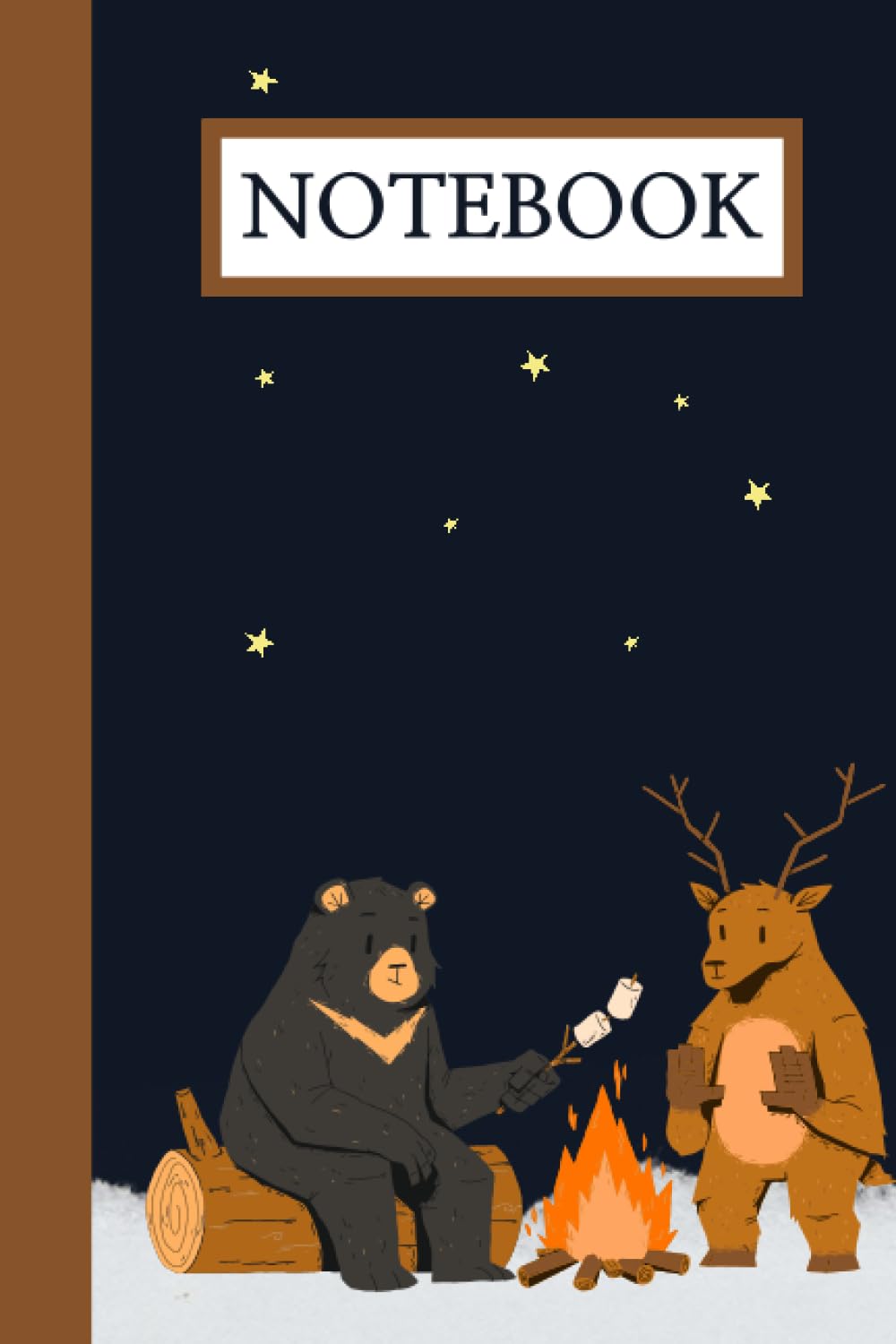 notebook: A Nighttime Feast Around the Campfire in the Forest