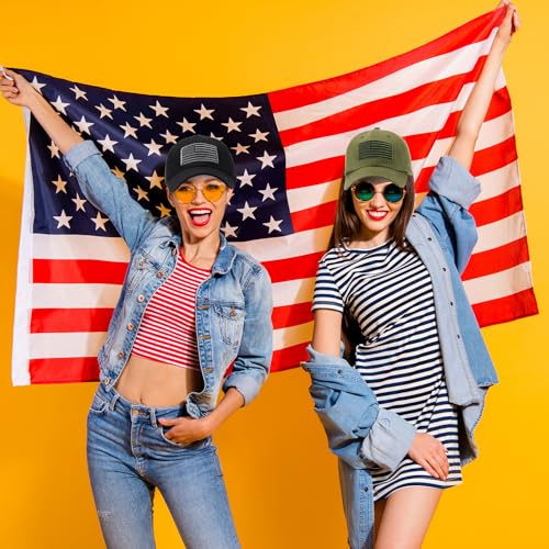 Image of Tarpop 6 Pcs American Flag Baseball Cap 250th Anniversary Tactical American Flag Hats Adjustable Washed Us Cap for Women Men