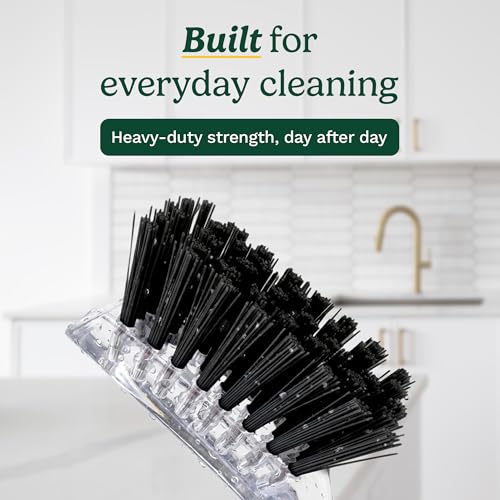Image of Cuisinart Dish Brush with Handle 2 Pack - Kitchen Scrub Brush for Dishes, Pots & Pans, Non-Scratch Dish Scrubber, Firm Bristles for Sink & Cookware, Comfortable Grip for Everyday Cleaning