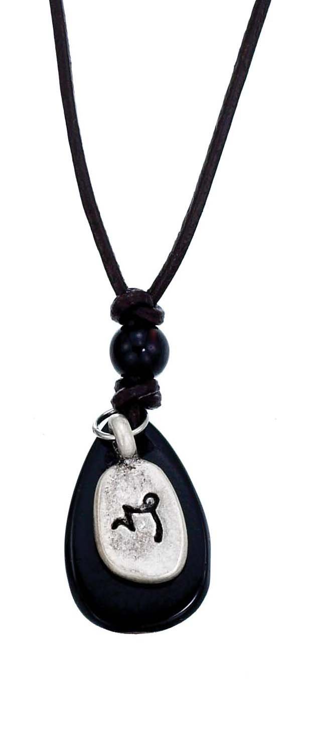 Zodiac Stone Necklace on Thin Cord - Capricorn