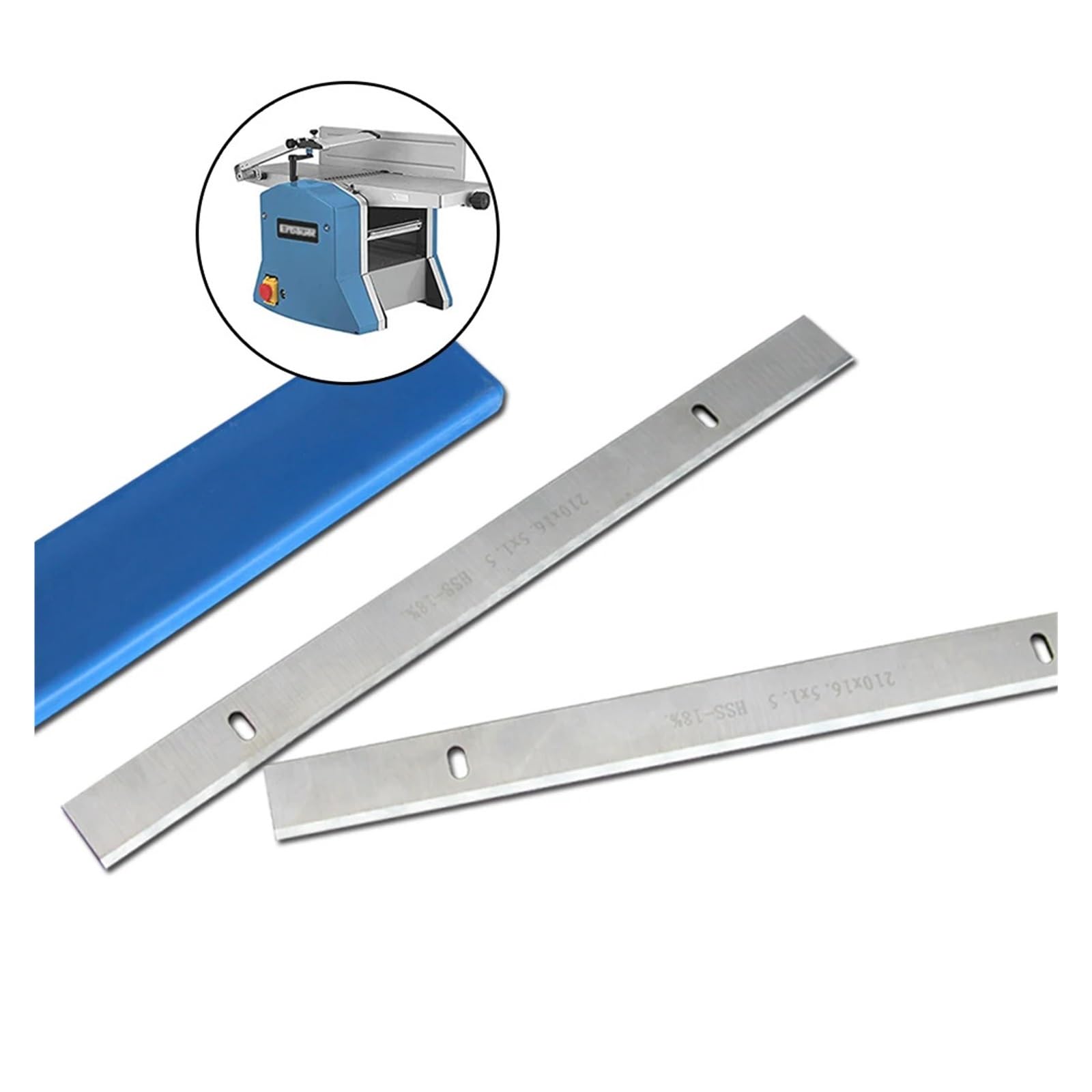 Lames de raboteuse HSS 210 mm (8"), épaisseur 210 x 16,5 x 1,5 mm, couteau à bois, pièces de menuiserie compatibles avec Einhell TC-SP 204, compatible avec ERBAUER