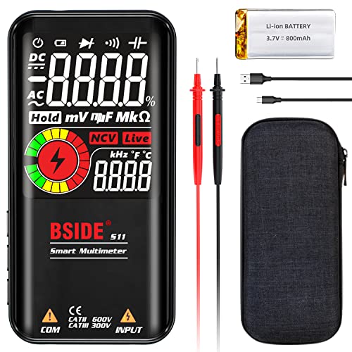 General Purpose Digital Multimeter - Fully Automatic Anti-Burn Intelligent Digital Multimeter with DC AC Voltmeter and Ohm Volt Tester ; Measures Voltage, Resistance ; Tests Live Wire, Continuity