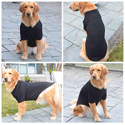 Lovelonglong Basic Dog Polo Shirts Premium Cotton, Polo T-Shirts For Large Medium Small Dogs With A Two-Button Collar Blank Color Black Xs #TOP3