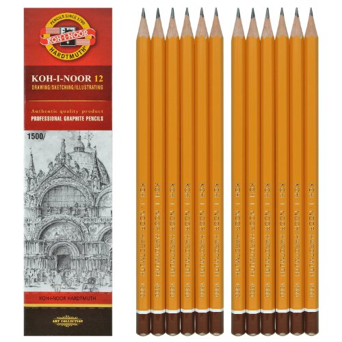 Koh-I-Noor 1500 Lápiz grafito 2B (paquete de 12)