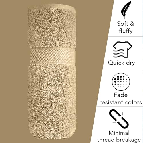 Image of Sulfar 100% Terry Ring Spun Cotton Face Towel - Quick-Dry, Highly Absorbent (480 GSM) (30 x 30 Cm) Bleach Sand (Pack of 1)