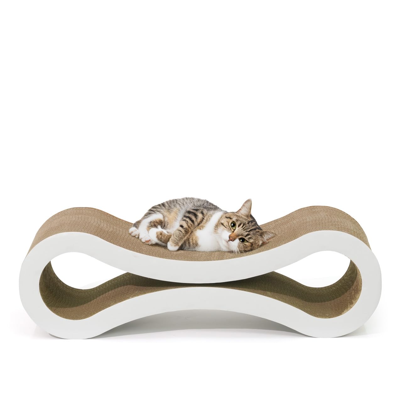 BOWHAUS Infinity - Tumbona rascador reversible para gatos, duradera y duradera, rascador de cartón para gatos, almohadilla grande para rascar gatos, tabla de rascar, almohadilla infinita para gatos de