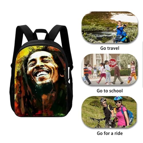 Jamaican Reggae Pattern Girls Boys Backpack for Middle School College Students Teenage School/Laptop Bag with Adjustable Padded Shoulder Straps Custom3