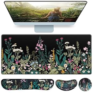 Qomolama 4-in-1 Large Mousepad Set Floral